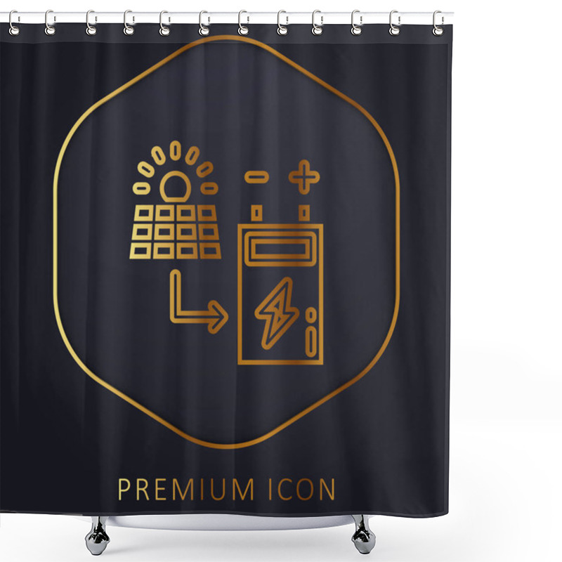 Personality  Battery Golden Line Premium Logo Or Icon Shower Curtains