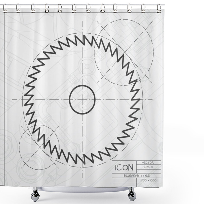 Personality  Circular Saw Icon Shower Curtains