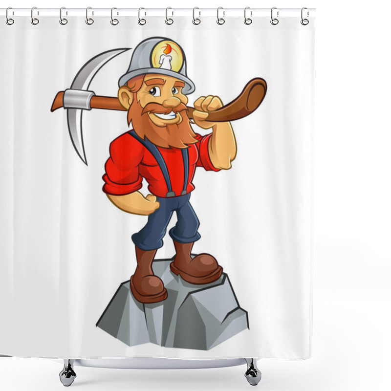 Personality  Prospector Cartoon,miner Funny Shower Curtains