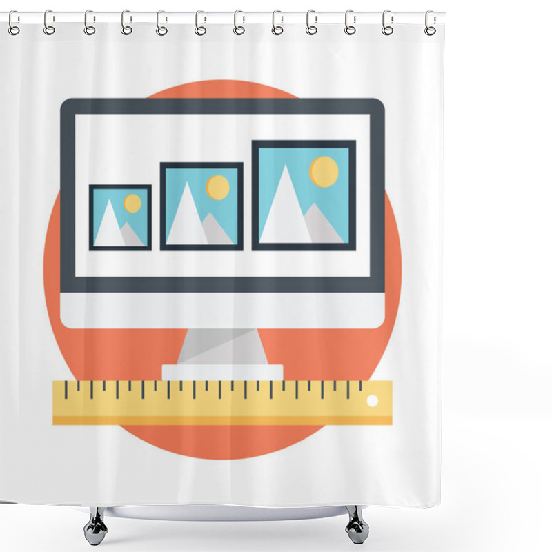 Personality  App Icon Resizer, Modern Flat Vector Illustration  Shower Curtains