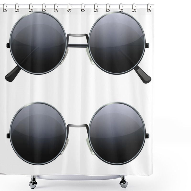 Personality  Black Glasses Shower Curtains