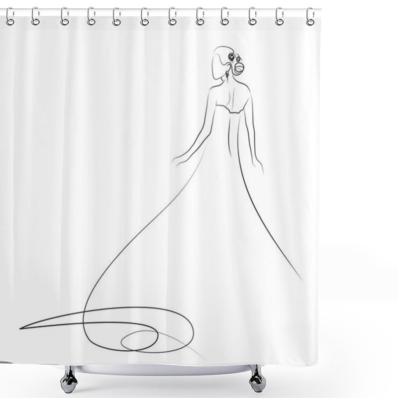 Personality  Bride Shower Curtains