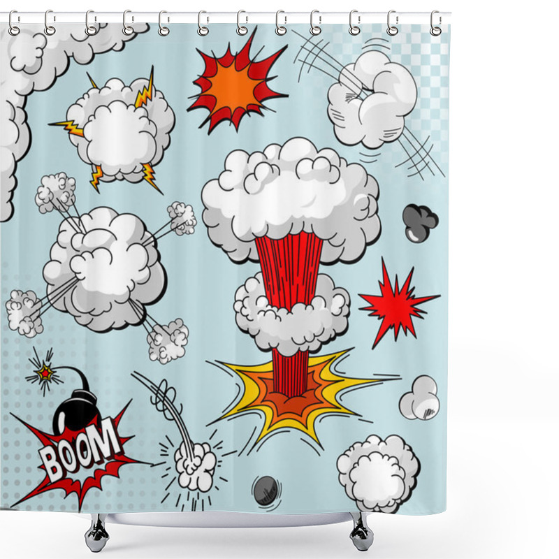 Personality  Comic Book Explosion Elements Shower Curtains