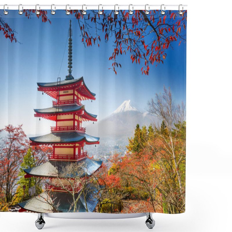 Personality  Pagoda And Mt. Fuji Shower Curtains