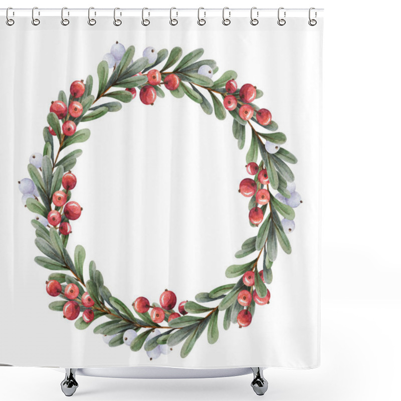 Personality  New Wreath With Berries Shower Curtains