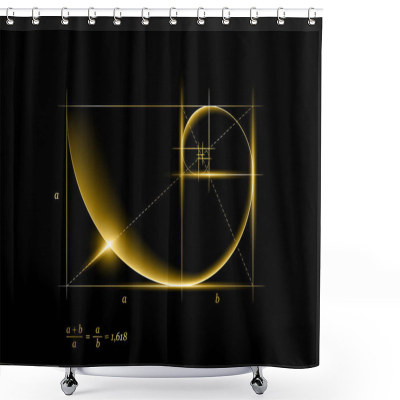 Personality  Golden Section Spiral Shower Curtains