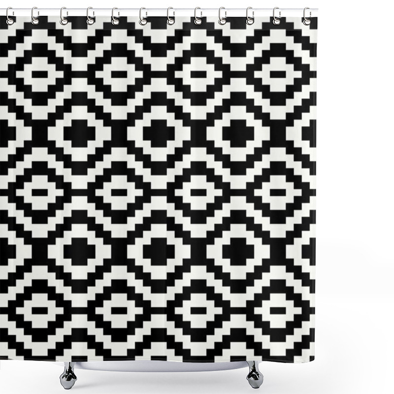 Personality  Pixel Seamless Pattern Shower Curtains