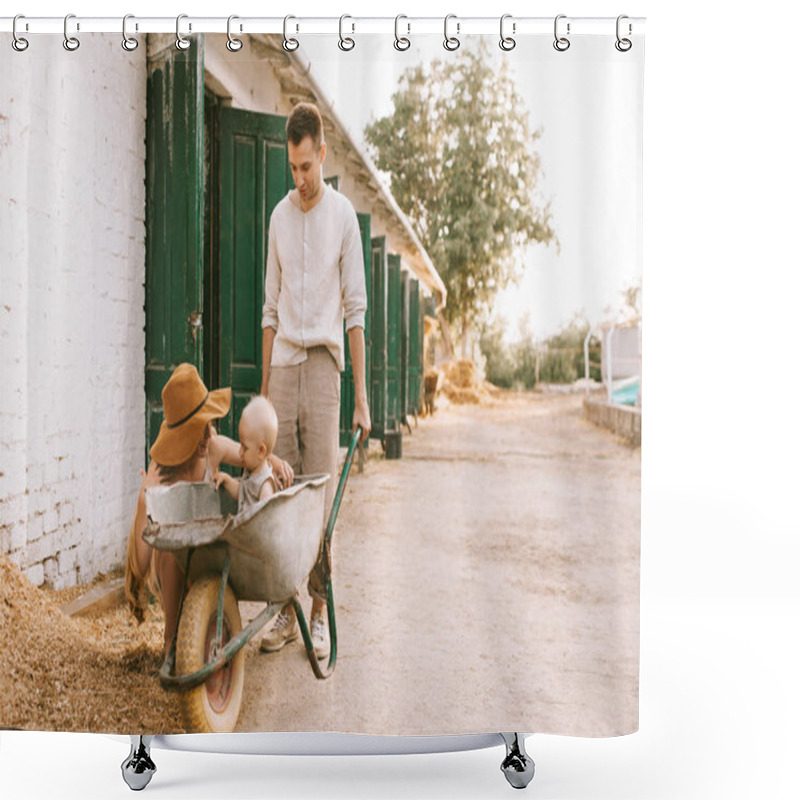 Personality  Wheelbarrow Shower Curtains