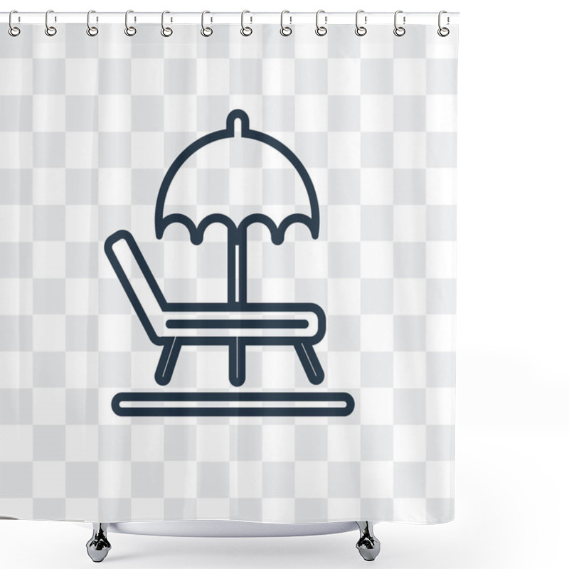 Personality  Sunbed Vector Icon Isolated On Transparent Background, Sunbed Logo Design Shower Curtains