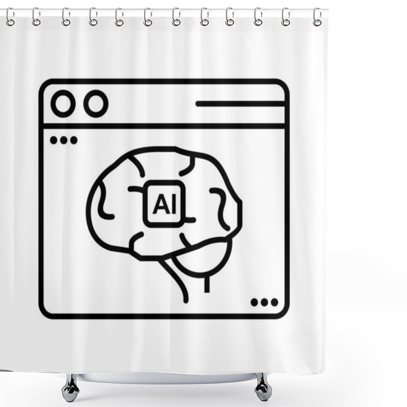 Personality  Artificial Intelligence Powered Algorithm Programing Icon To Be Used As A Marketing Tool, Or Maybe As Simple As Icons On Your Website Or App, The Choice Is Yours! Shower Curtains