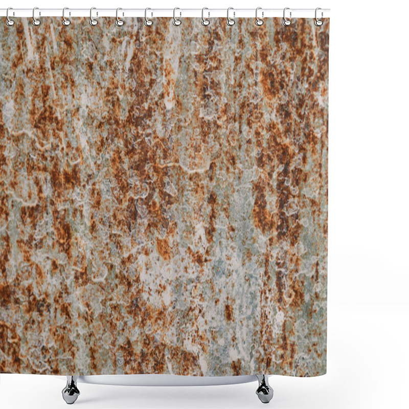 Personality  Full Frame Image Of Rustic Metal Wall Background Shower Curtains