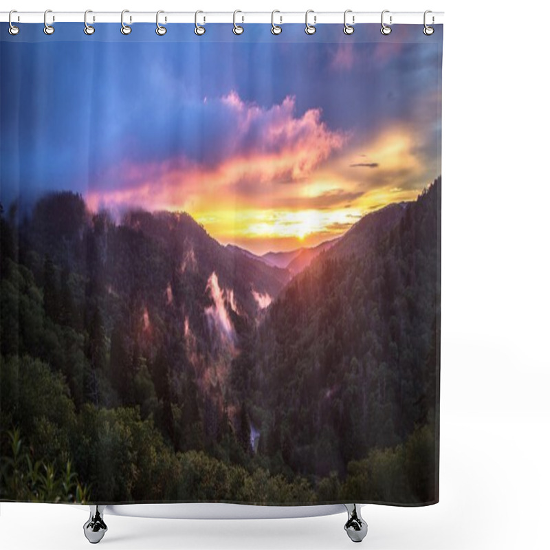 Personality  Great Smoky Mountain Sunset Shower Curtains