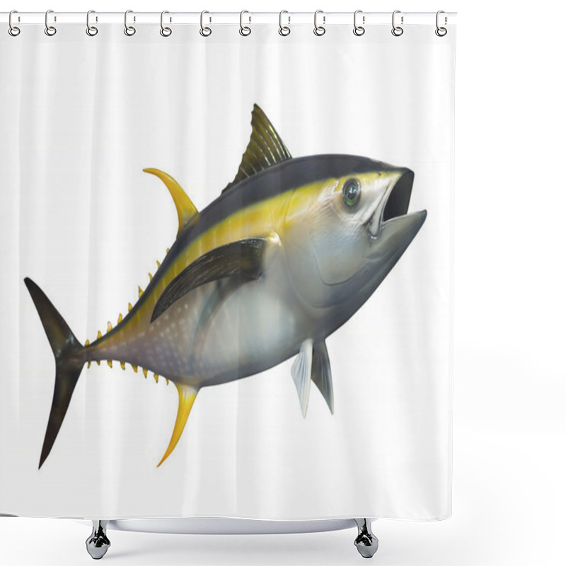 Personality  Yellowfin Tuna, Isolated Shower Curtains