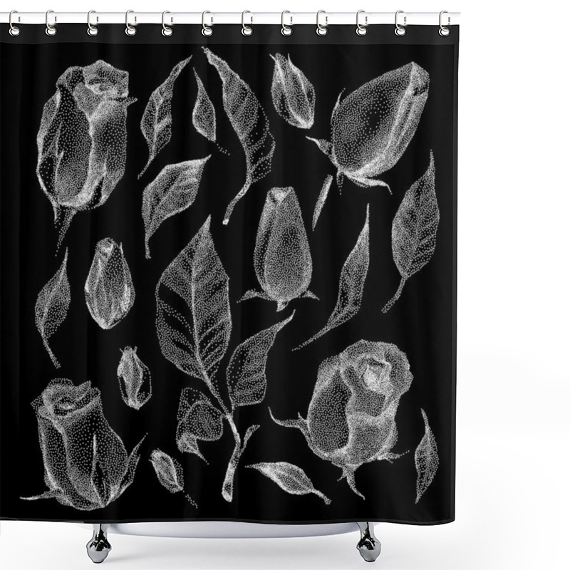 Personality  Roses Botanical Set. Shower Curtains