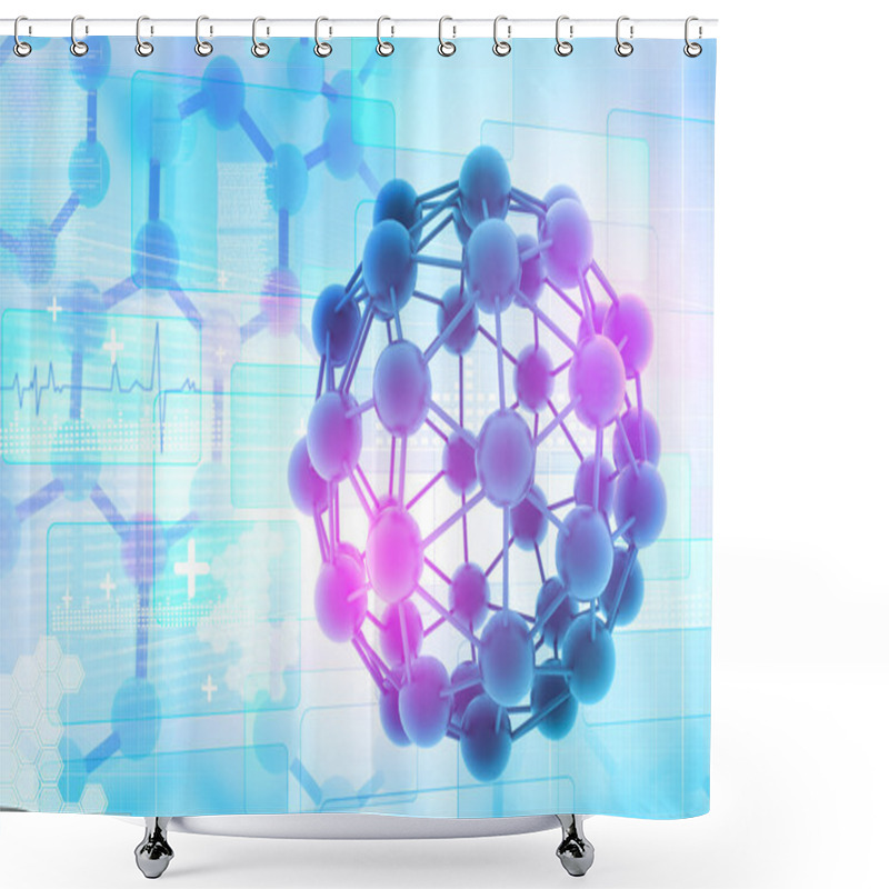 Personality  Molecules Background Shower Curtains