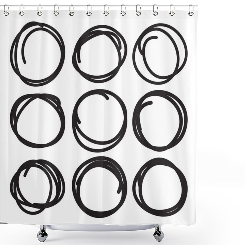 Personality  Black Highlight Circle Set Shower Curtains