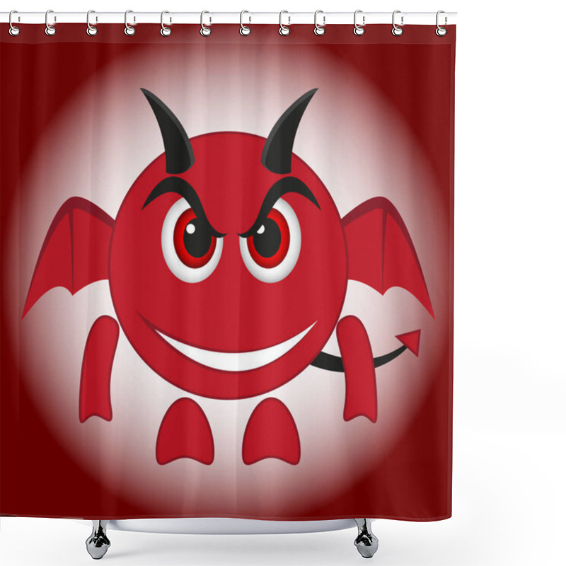 Personality  Cartoon Devil Vektor Art Shower Curtains