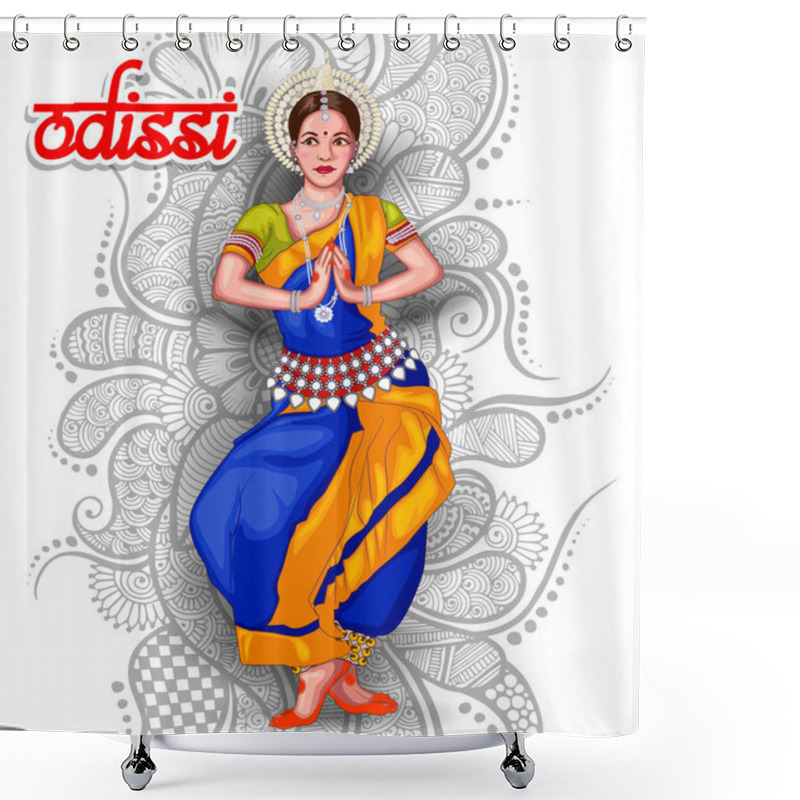 Personality   Illustration Of Indian Odissi Dance Form Shower Curtains