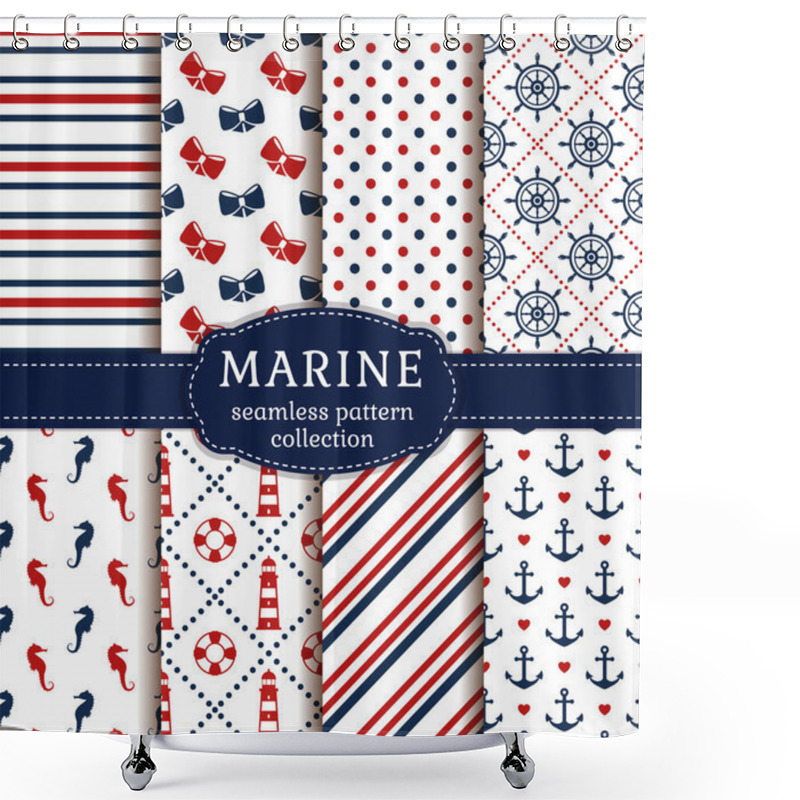 Personality  Sea And Nautical Patterns Set.  Shower Curtains