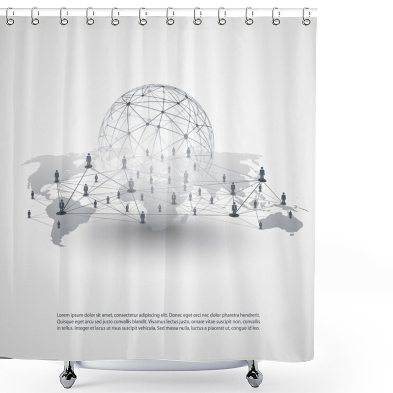 Personality  Networks - Business Connections - Social Media Concept Design Shower Curtains