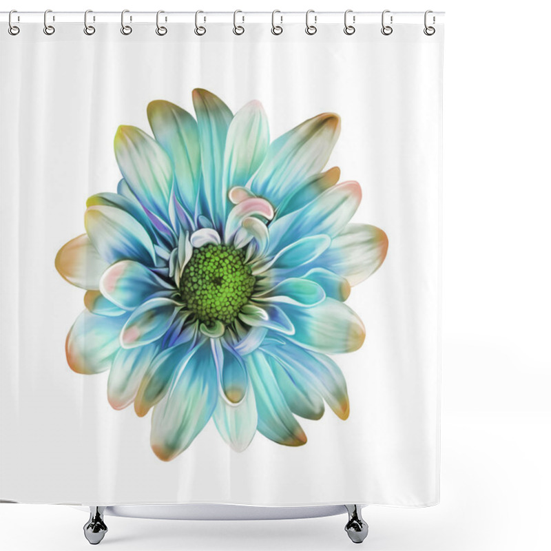 Personality  Blue And Yellow Flower Shower Curtains