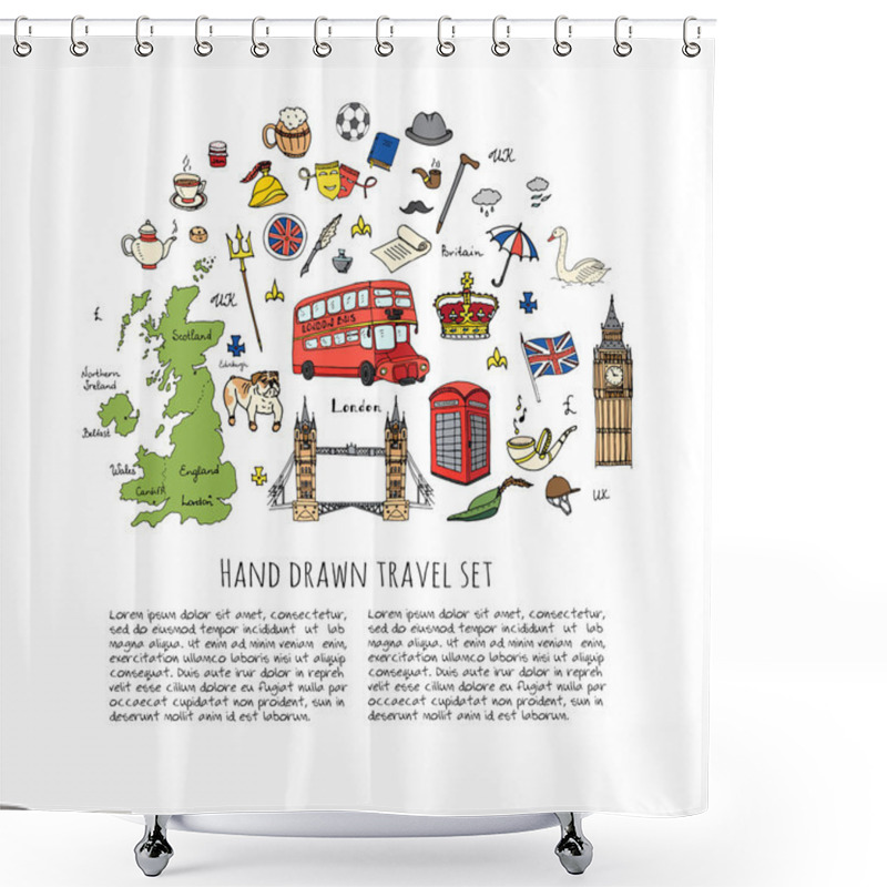 Personality  London Icons Set Shower Curtains