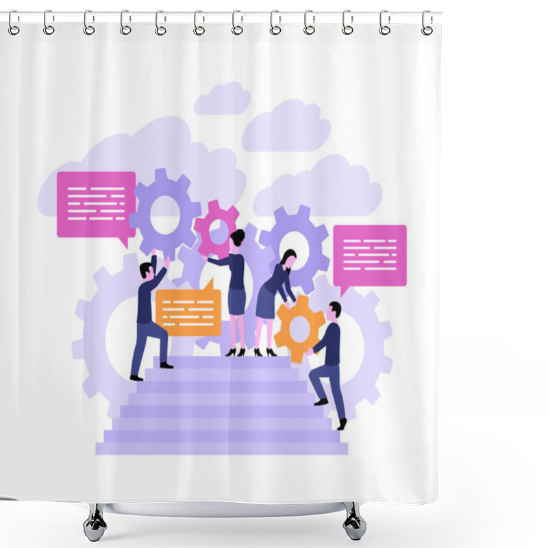 Personality  Support Management And Business Working Process Shower Curtains