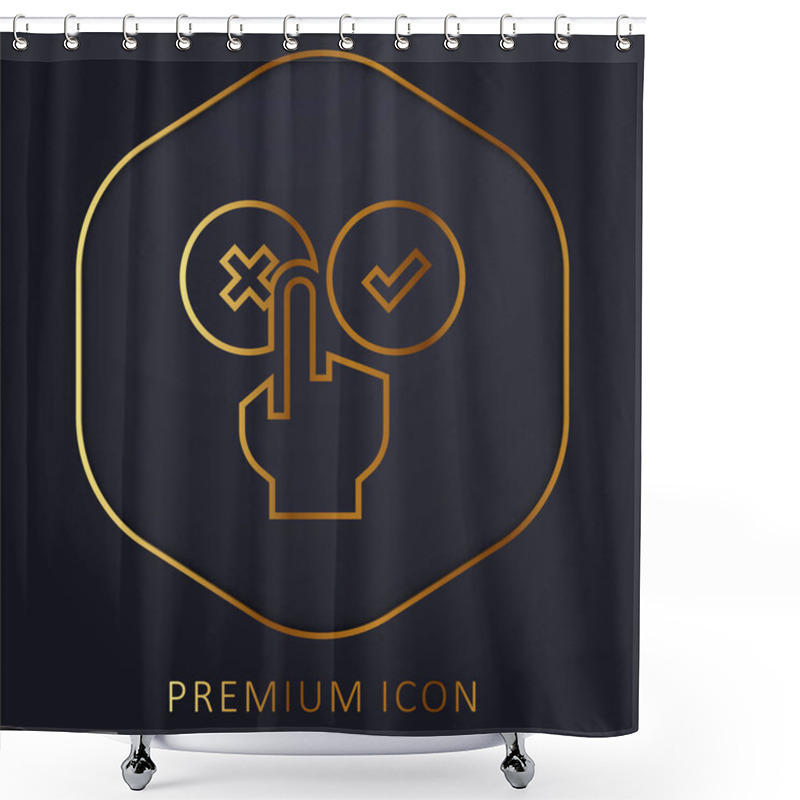 Personality  Bad Review Golden Line Premium Logo Or Icon Shower Curtains