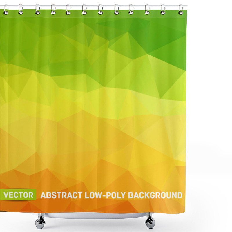 Personality  Vector Abstract Polygonal Green Background Shower Curtains