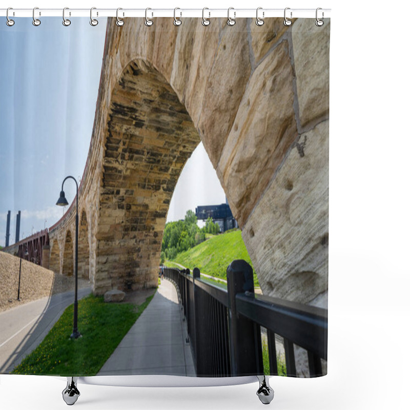 Personality  Cityscape Scene Of Downtown Minneapolis, As Seen From Mill Ruins Shower Curtains