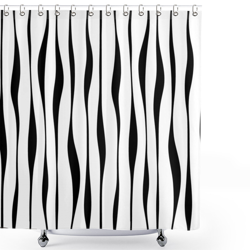 Personality  Seamless Pattern Of Stylised Graphic Stripes On A White Background. Vector Illustration. Shower Curtains