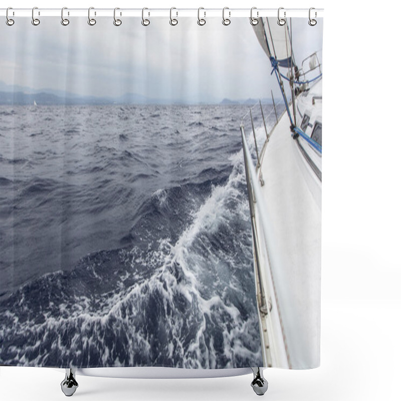 Personality  Sailing In The Sea In Stormy Weather Shower Curtains