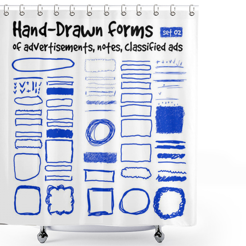 Personality  Hand-drawn Forms Shower Curtains