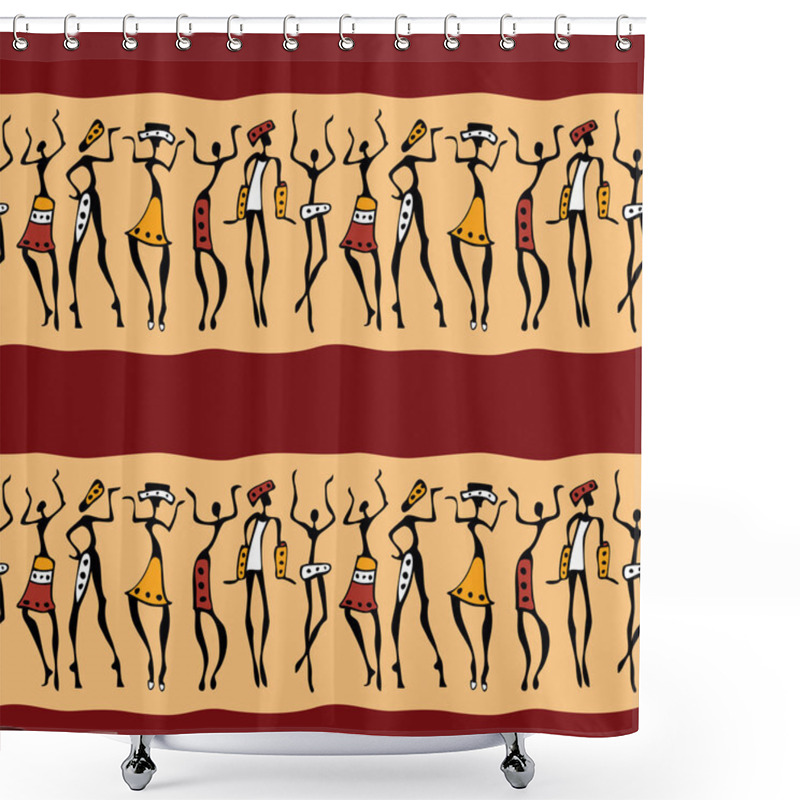 Personality  African Dancers Silhouette. Shower Curtains