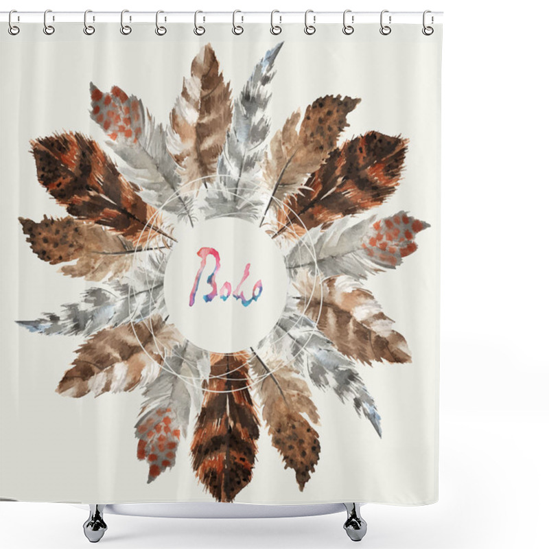 Personality   Boho Style, Feathers Shower Curtains