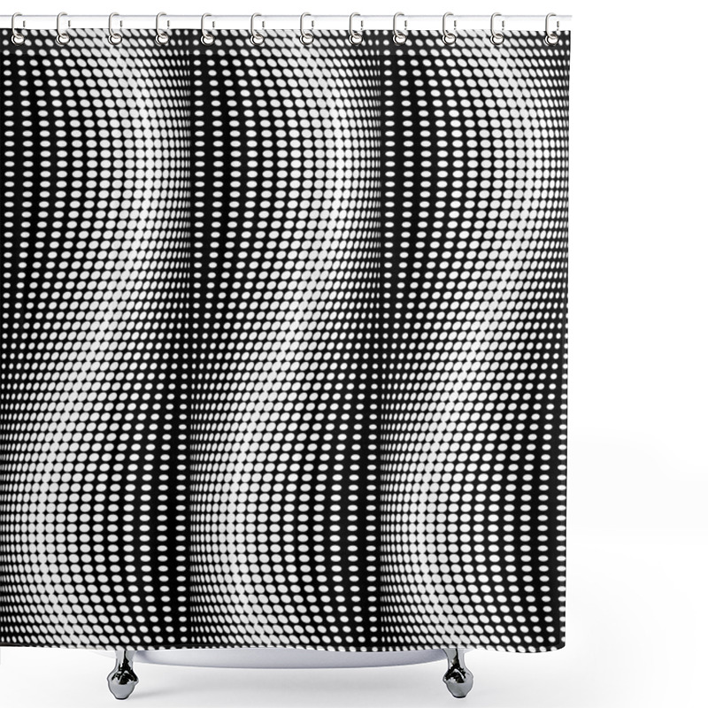 Personality  Design Seamless Monochrome Dots Pattern Shower Curtains