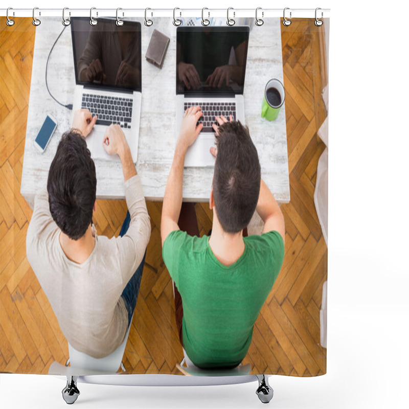 Personality  Colleagues Working Together In The Office Shower Curtains