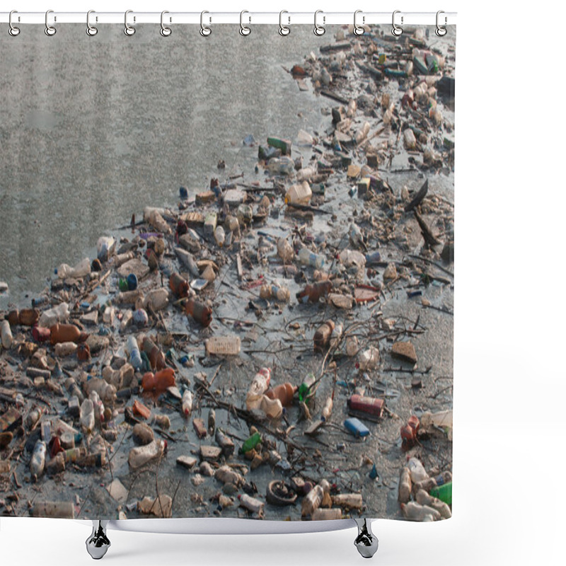 Personality  Water Pollution With Bottles Shower Curtains