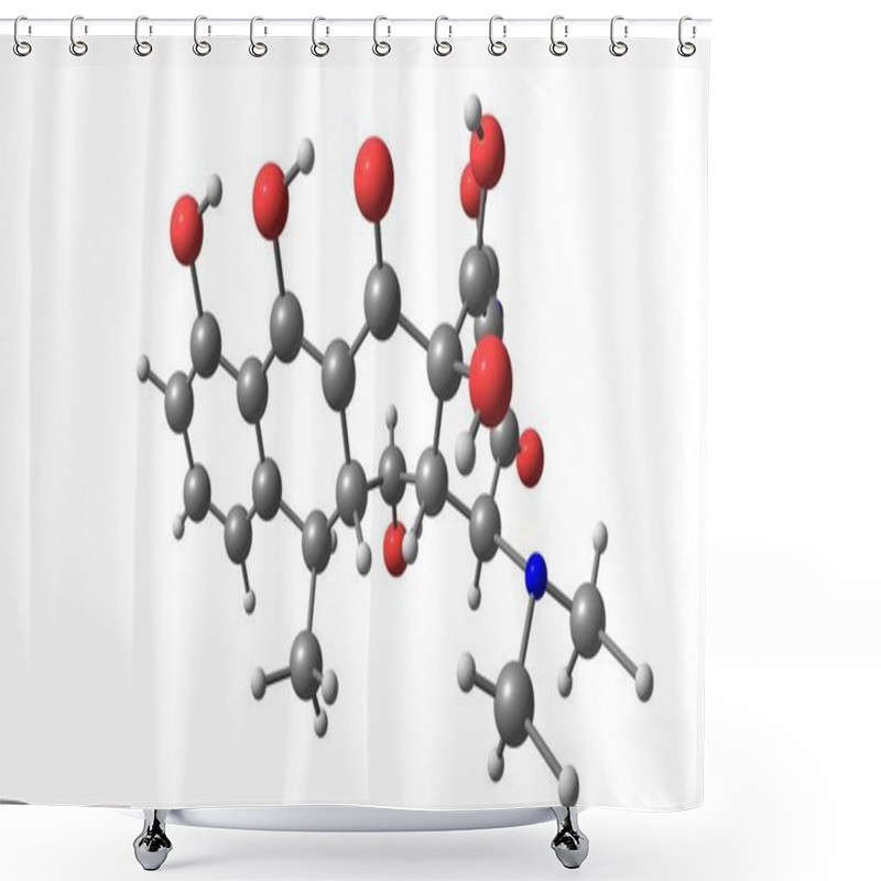 Personality  Doxycycline Is An Antibiotic Used In The Treatment Of A Number Of Types Of Infections: Bacterial Pneumonia, Acne, Chlamydia Infections, Early Lyme Disease, Cholera And Syphilis. 3d Illustration Shower Curtains