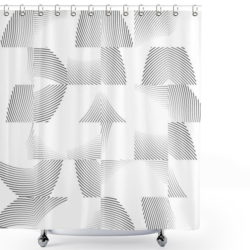 Personality  Wavy Lines Repeatable Pattern. Shower Curtains