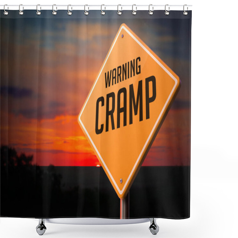 Personality  Cramp On Warning Road Sign. Shower Curtains