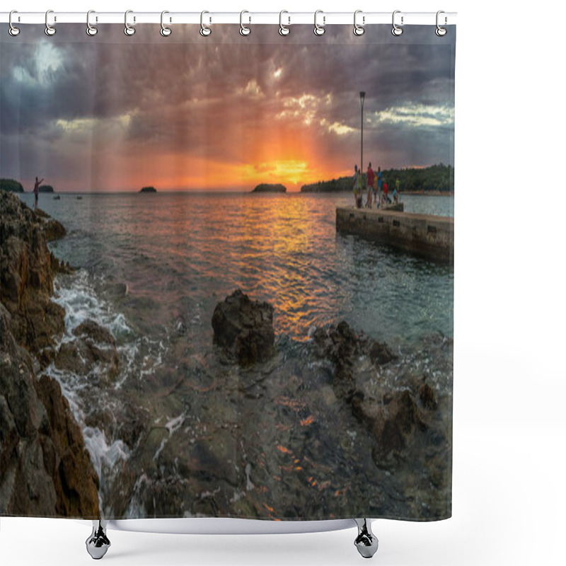 Personality  Beautiful  Sunset At The Sea Shower Curtains