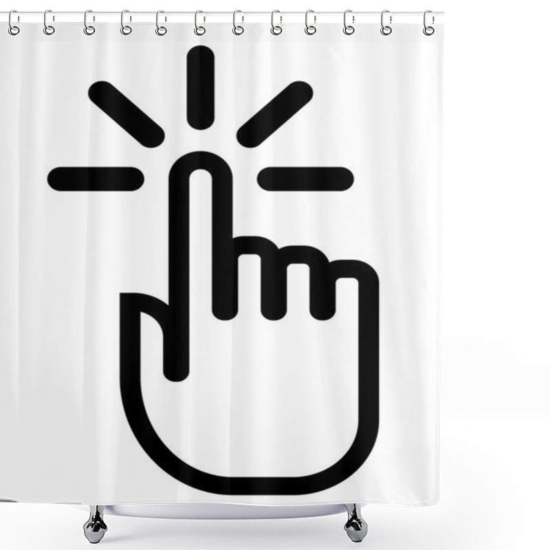 Personality  Pointing Finger Click Icon Shower Curtains