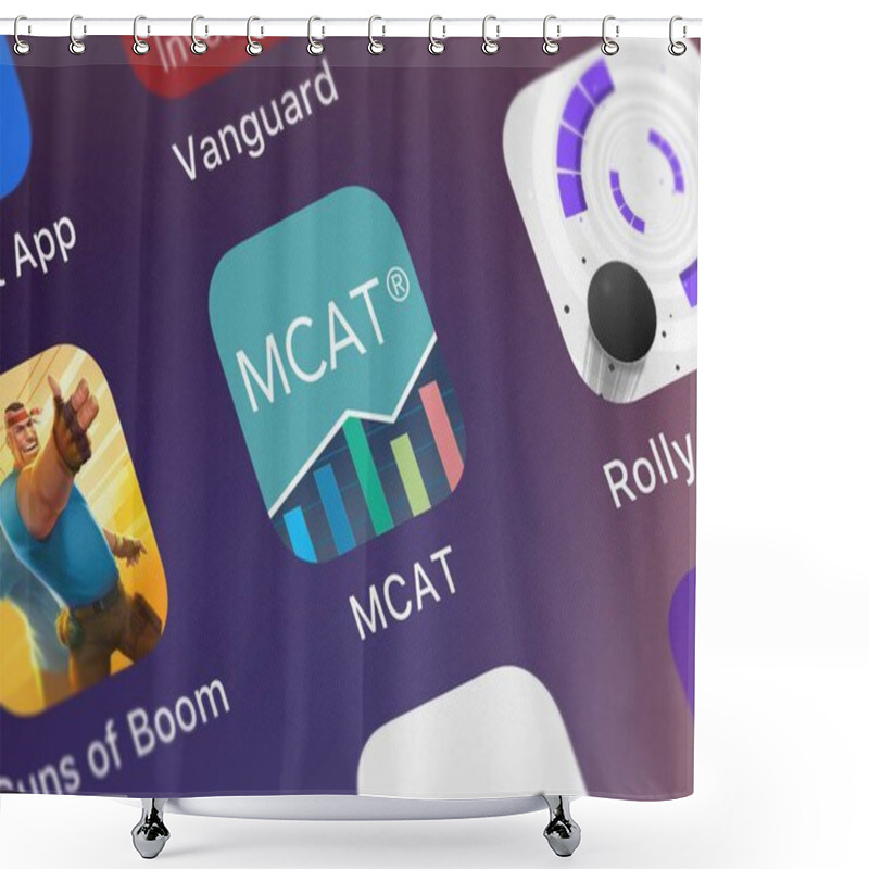 Personality  London, United Kingdom - October 01, 2018: Screenshot Of The MCAT: Practice,Prep,Flashcards Mobile App From Varsity Tutors Icon On An IPhone. Shower Curtains