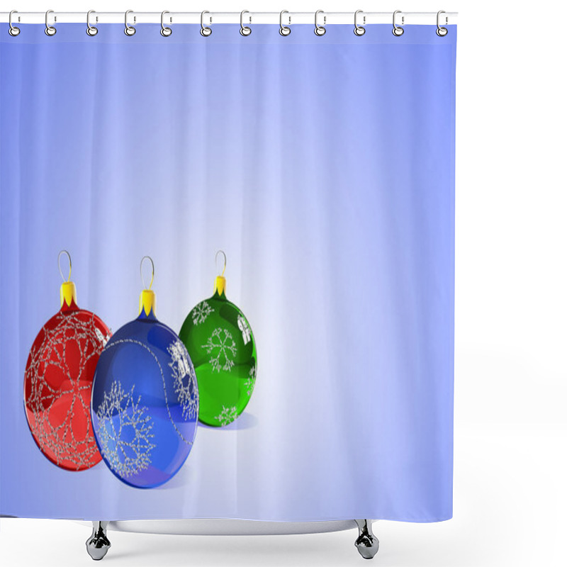 Personality  Christmas Tree Ornaments Shower Curtains