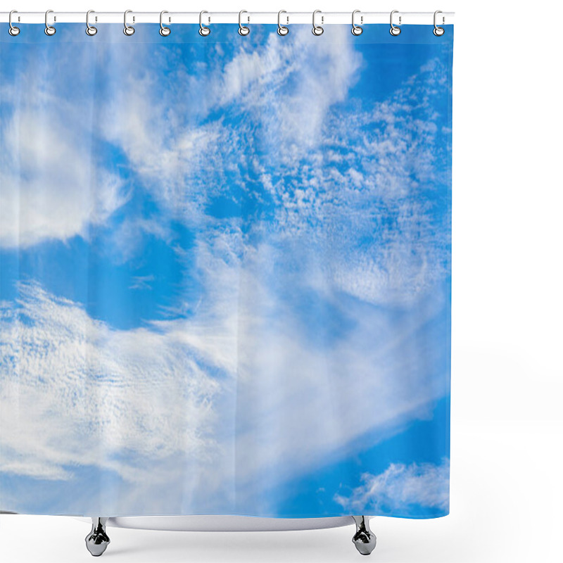 Personality  White Clouds In The Blue Sky. Wide Angle Cloudy Sky Shower Curtains