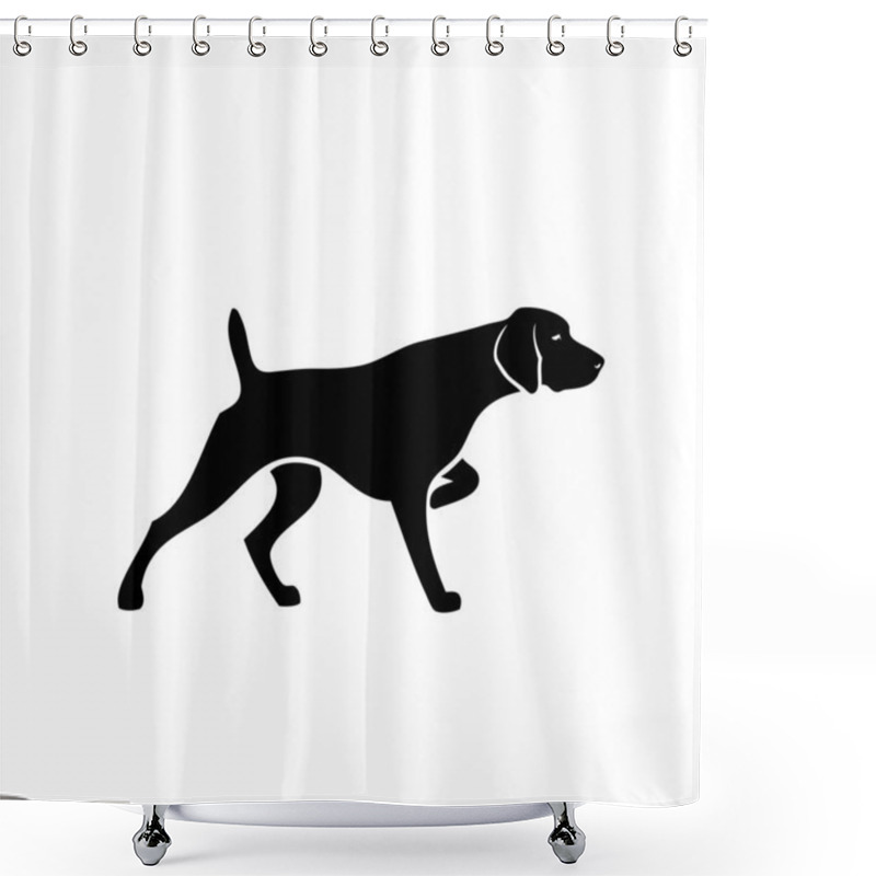 Personality  German Shorthaired Pointer, Isolated Vector Illustration Shower Curtains