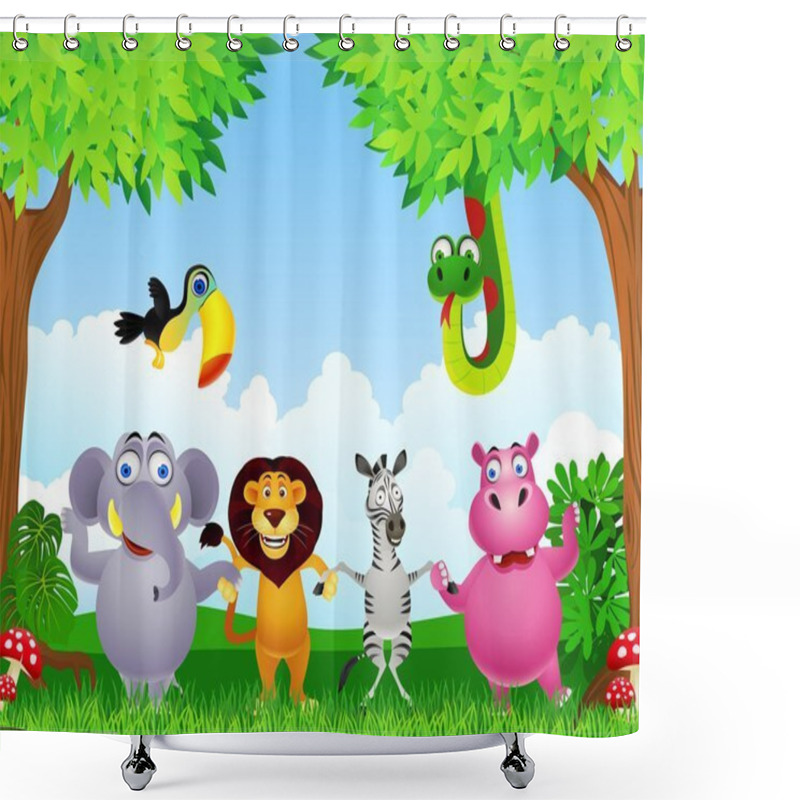 Personality  Animal Wild Holding Hands Shower Curtains