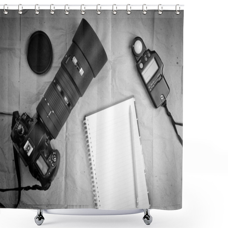 Personality  Photography Camera Background Shower Curtains