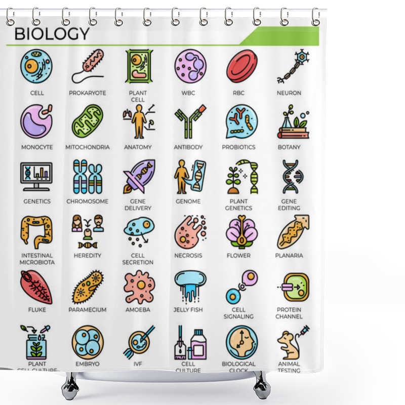 Personality  Biology Icon Set For Science Study And Education Website, Presentation, Book. Shower Curtains